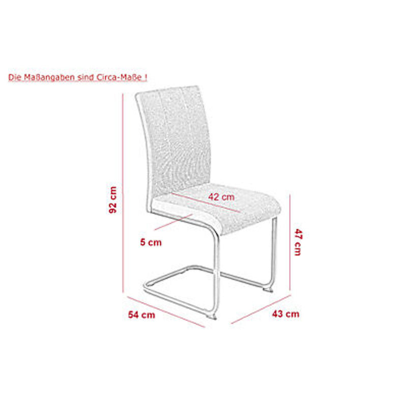 2er Set Stühle Hela in Braun aus Webstoff mit Metallgestell B/H/T: 43 x 92 x 52 cm - Bild 3