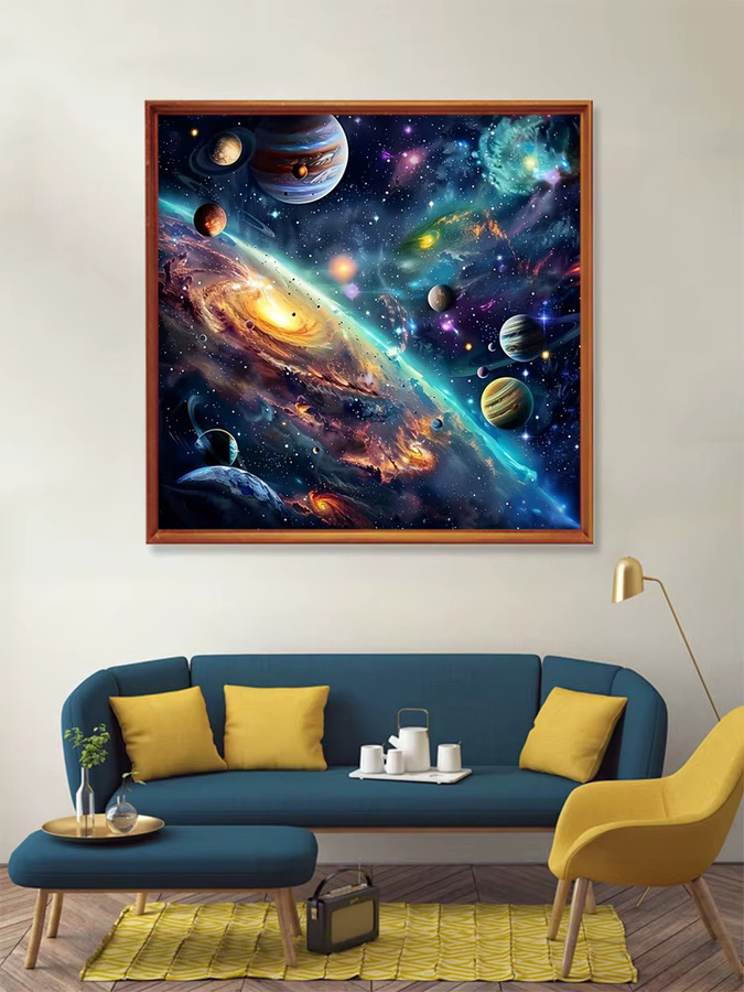 Huacan Malen nach Zahlen Set Universum Abstract Weltraum DIY Ölgemälde Multicolor - Bild 5
