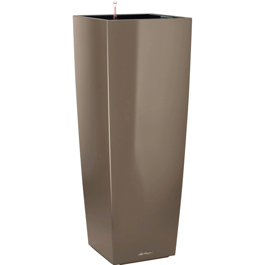 Lechuza Pflanzgefäß Cubico Alto Premium Säulengefäß Taupe Hochglanz B/T/H: 40 x 40 x 40 cm - Bild 2