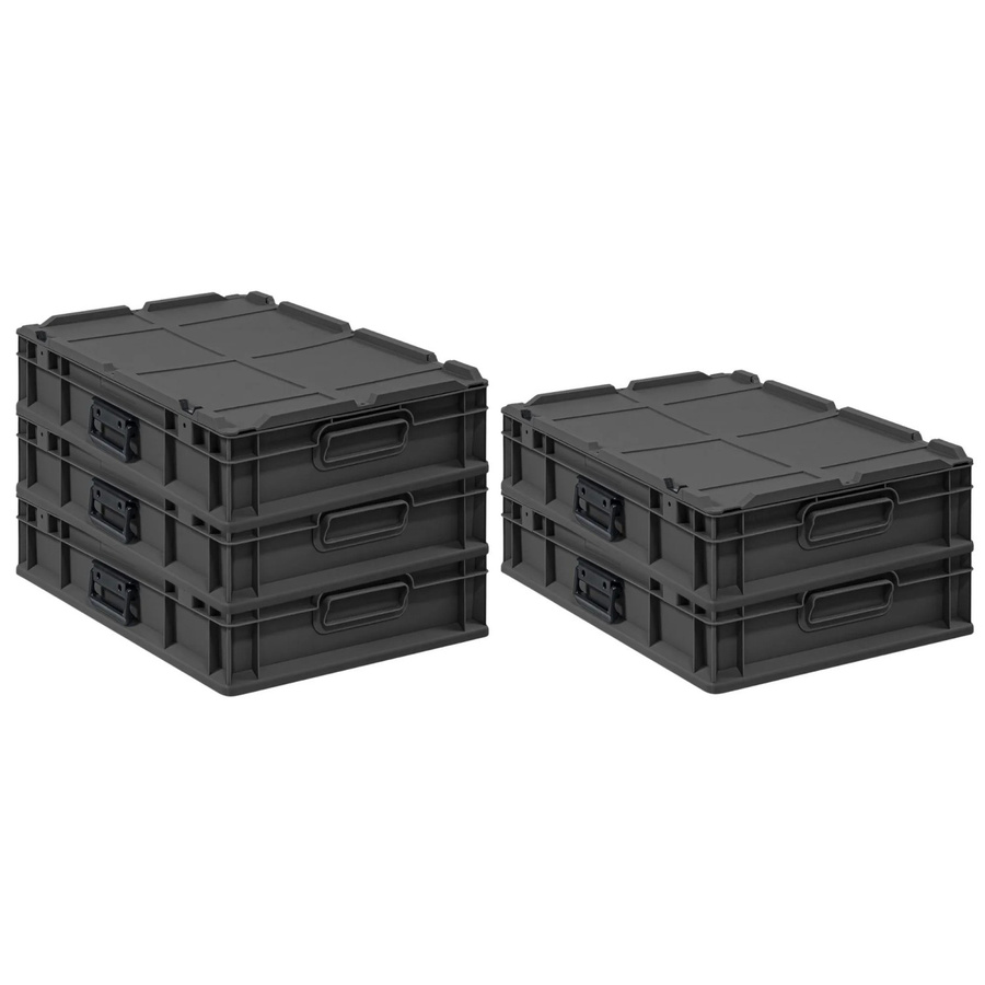 PROREGAL Supersparset 5x Eurobox Nextgen Portable Transportbehälter Schwarz, H x B x T: 13,5 x 40 x 60 cm, 23 Liter - Bild 2