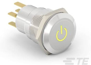 TE Connectivity Druckknopf Push Button in Gelb und Silber 7-2213766-0 Tray - Bild 1