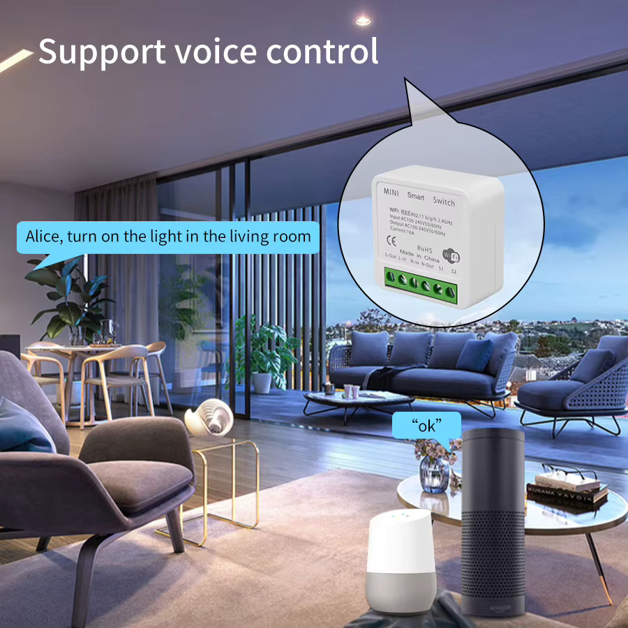 Tuya WiFi Smart Switch Modul mit RF 433MHz 2-Wege-Steuerung, weiß, kompatibel mit Alexa, Google Home und Smart Life App - Bild 2