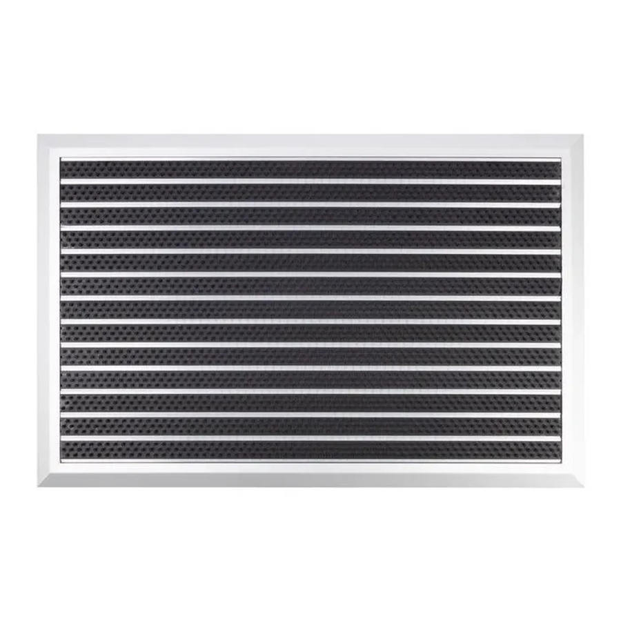 Karat Alu-Fußmatte Spectral mit Bürsten aus Aluminium und Textilrips, Silber-Schwarz, B: 54 cm, T: 83 cm, H: 1,5 cm - Bild 2