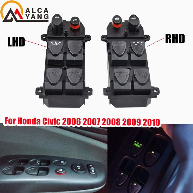 Malcayang Hauptschalter Steuerung vorne links für Honda Civic 2006 bis 2010, Schwarz, Teilenummer 35750snvh51 35750-snv-h51 - Bild 1