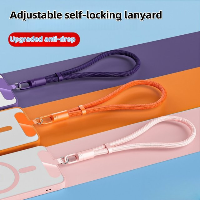 VICTORY STREET Handy-Lanyard in Schwarz, verstellbares kurzes Handgelenkband mit Anti-Drop-Design aus langlebigem Polyester - Bild 1