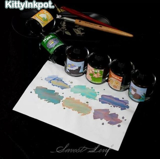 KittyInkpot Füllfederhaltertinte in 52 Farben, 35 ml, glänzende Tinte für Dip-Pen und Schreibwaren, Mehrfarbig - Bild 1