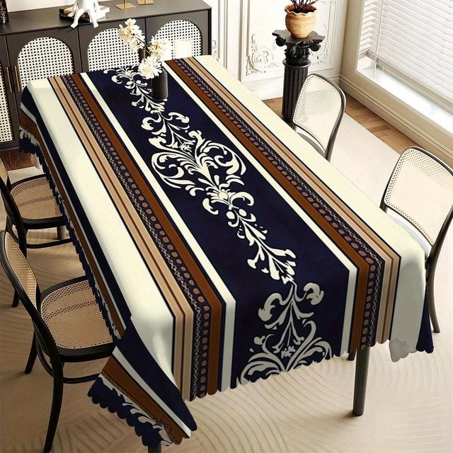 Retro Ethnische Tischdecke von Fancy Style Studio, Rechteckig, Polyester, Mehrfarbig, B/T: 140 x 180 cm - Bild 1