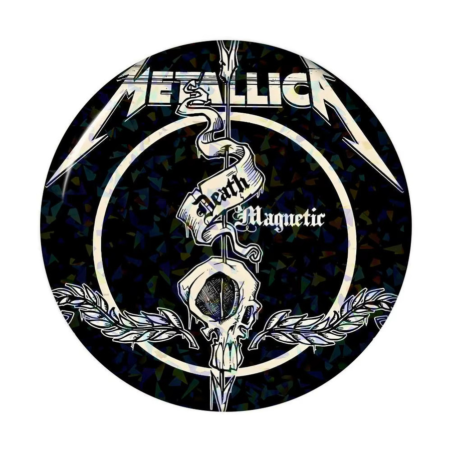 Brosche Metallica Cartoon Anime, Schwarz, Rund - Bild 7