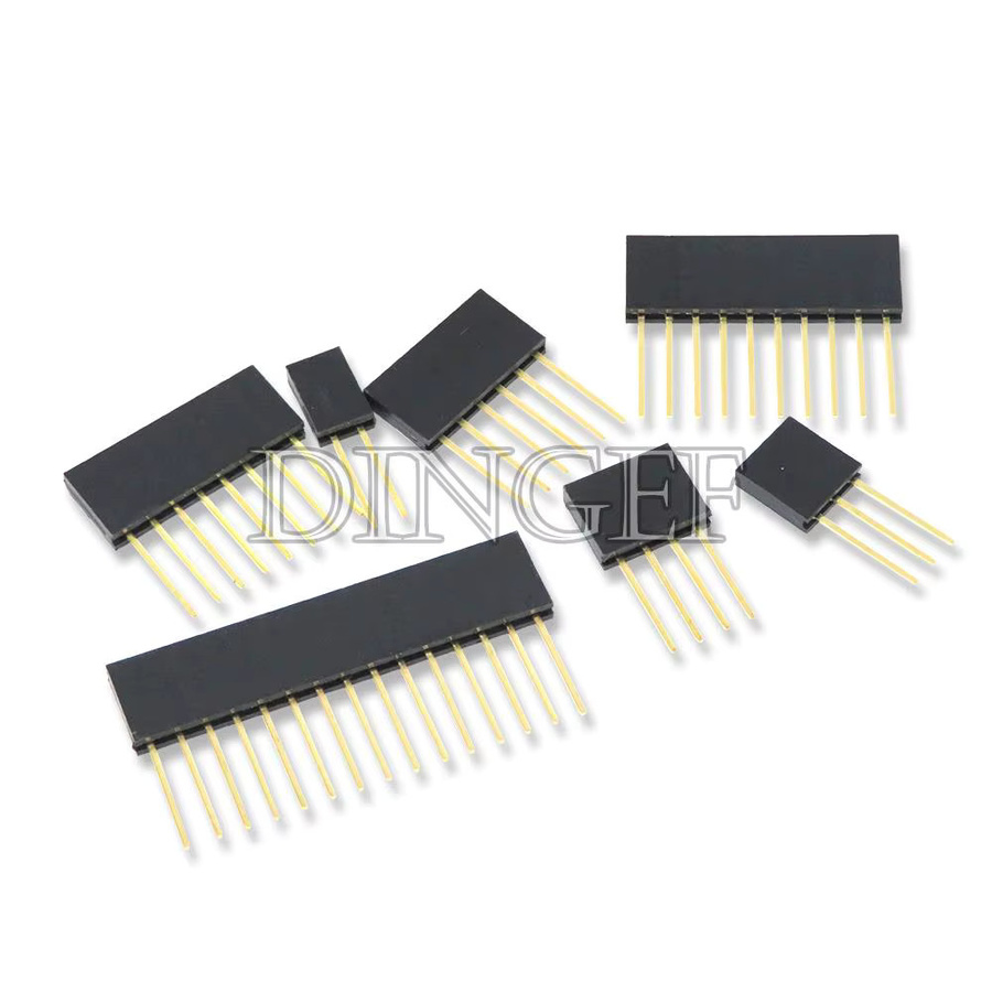 10 Stück Female Header Pin 2,54mm mit langen Beinen für Arduino Shield Anschluss, Farbe: Schwarz - Bild 2
