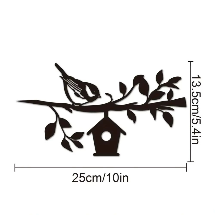 CIFBUY Dekorativer Spatz-Gartenstecker aus Metall in Schwarz - Bild 2