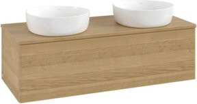 V&B Antao Waschtischunterschrank mit LED-Beleuchtung, Farbe Honig Eiche, B/T/H: 120 x 36 x 50 cm - Bild 1