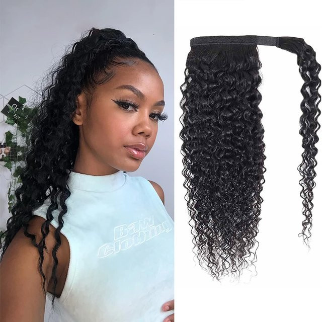 Dula A Hair Wasserwellen-Pferdeschwanz-Extensions aus Echthaar, Damen - Bild 1