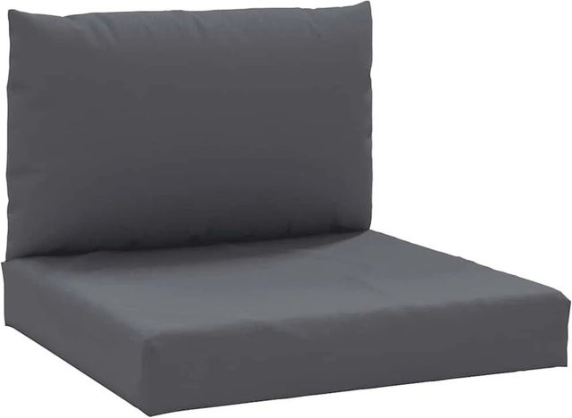 vidaXL Palettenkissen 2-teilig aus Oxford-Gewebe in Anthrazit, B/T/H: 60 x 60 x 9,5 cm - Bild 1