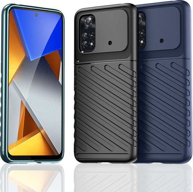 Stoßfeste Silikon-Handyhülle in Blau für Poco X4 Pro 5G und Poco M4 Pro - Bild 1
