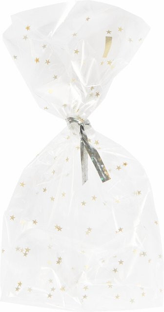 Rico Design Kekstüten Goldene Sterne Raster, Farbe Gold, B: 9,0 cm, H: 15,0 cm - Bild 1