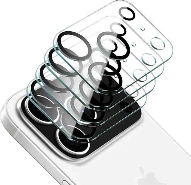 NYFundas 4er-Set Kameralinsen-Schutz aus gehärtetem Glas für iPhone 17 Pro Max, iPhone 17 Pro und iPhone 17, transparent - Bild 1