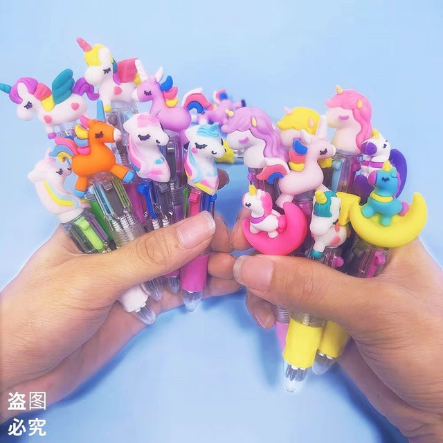 10er Set Kawaii Einhorn Mini Kugelschreiber in 4 Farben für Kinder und Schule - Bild 1