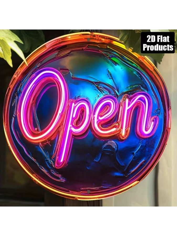 CIFBUY Aluminium-Wandkunst Rund, Modernes Metallschild in Multicolour mit Fernbedienung, Abstraktes Design für Zuhause, Bar oder Café - Bild 3