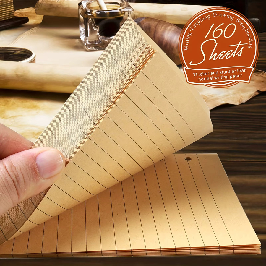 Purture Loseblatt-Binderpapier für A5 und A6 Planer und Notizbücher, beige, liniertes Füllpapier - Bild 4