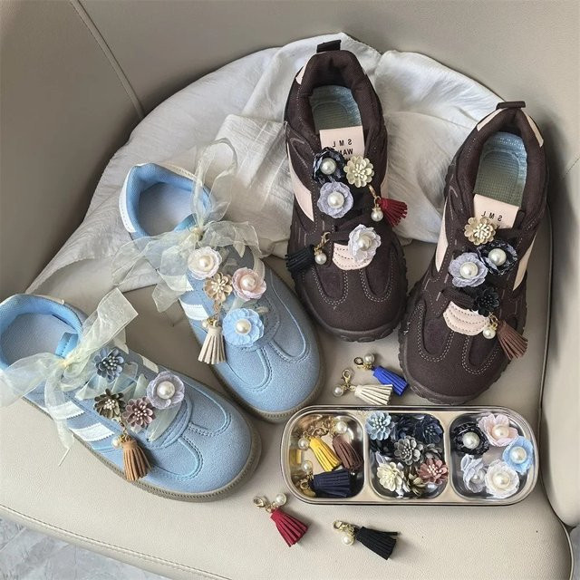 SMATLELF Perlenquaste Schnürsenkel Charms, Gänseblümchen, Schuhe Dekorationen - Bild 1