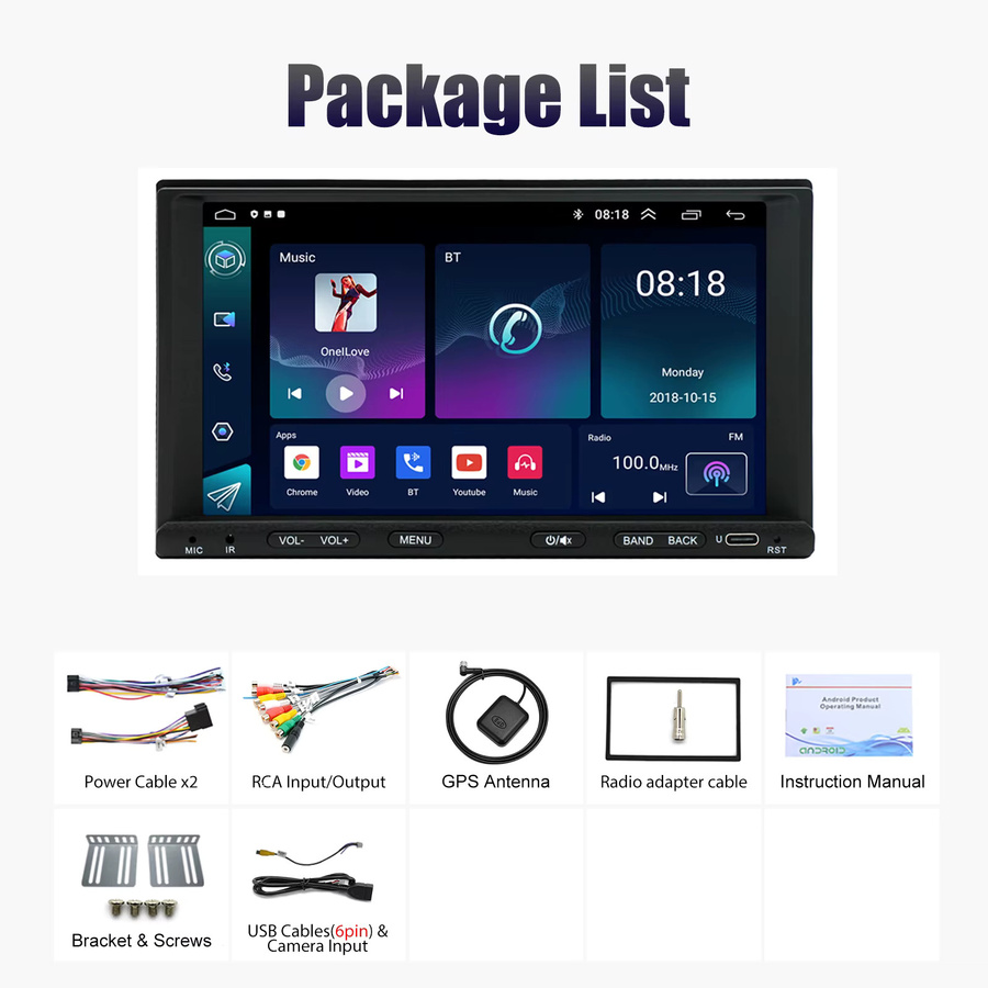 ESSGOO Universal Autoradio mit Android 15, 7 Zoll Touchscreen, GPS Navigation, Wireless CarPlay, Android Auto, Bluetooth, WiFi und USB Typ-C in Schwarz - Bild 6