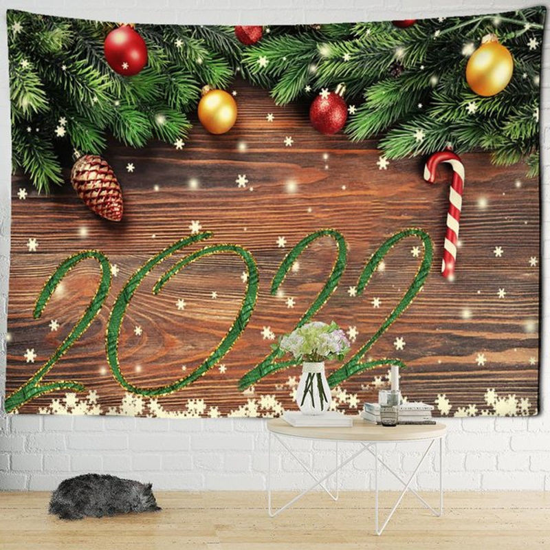 Super Six Wandbehang Weihnachten mit Tannenbaum und Landschaft im Bohemian Stil, mehrfarbig, B/H: 95 x 70 cm - Bild 1