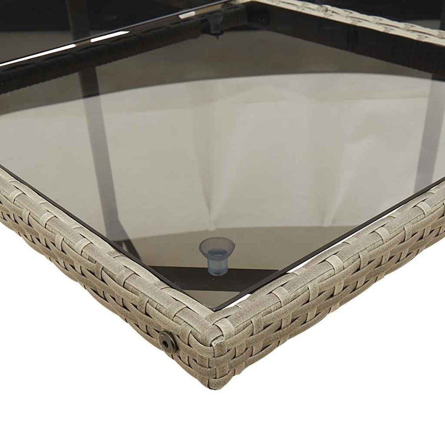 vidaXL 5-teilige Garten-Essgruppe aus Poly-Rattan mit Kissen in Grau - Bild 3