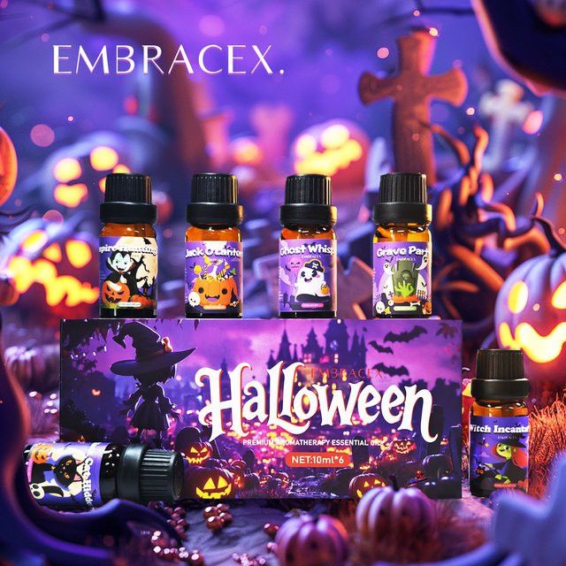 Set mit 6 ätherischen Halloween-Ölen von EMBRACEX für Duft, Hautpflege und Party-Dekoration - Bild 1