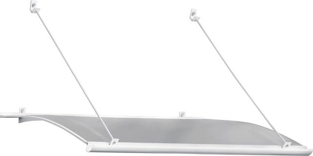 Roro Vordach V151 in Weiß aus Aluminium mit Stegglas, B/T/H: 140 x 83 x 67 cm - Bild 1