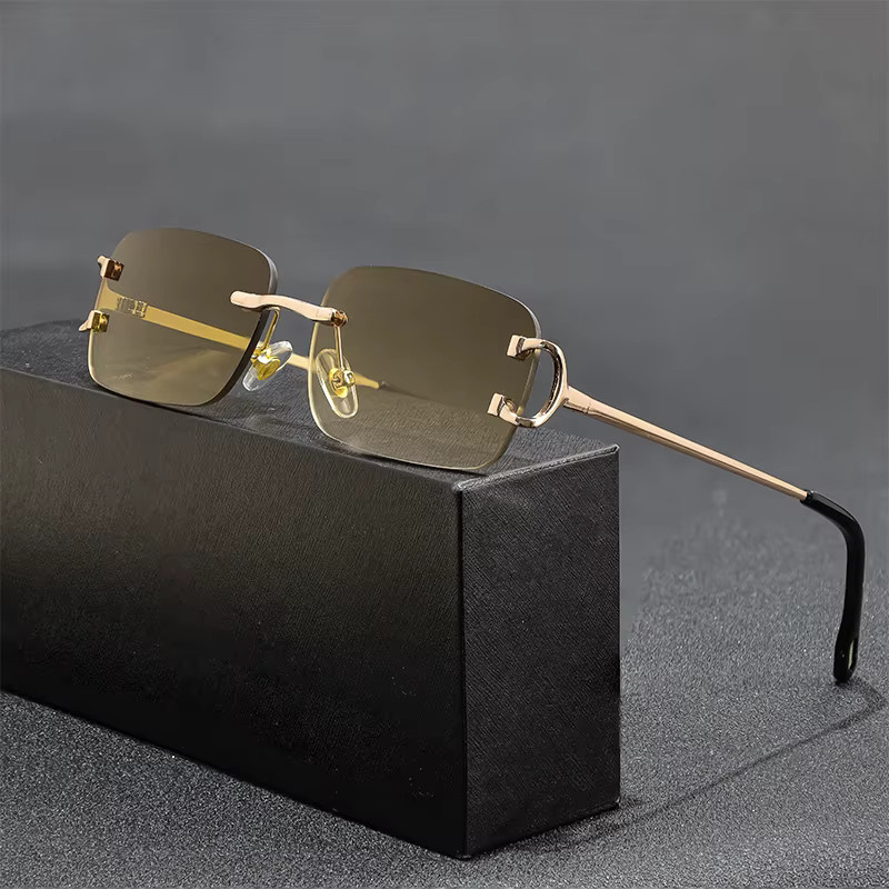HBK Sonnenbrille randlos, Metall, rechteckig, Damen - Bild 2