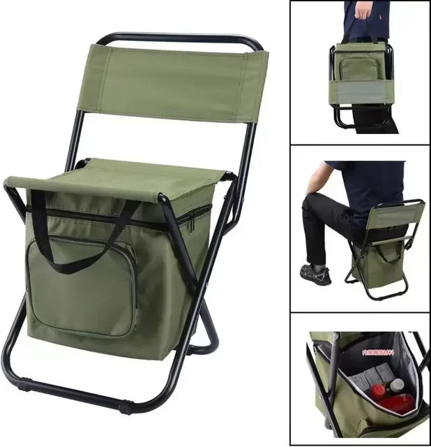 Tragbarer Mond Campingstuhl für Outdoor, Strand und Angeln, ultraleicht und abnehmbar, Farbe: Grün - Bild 1