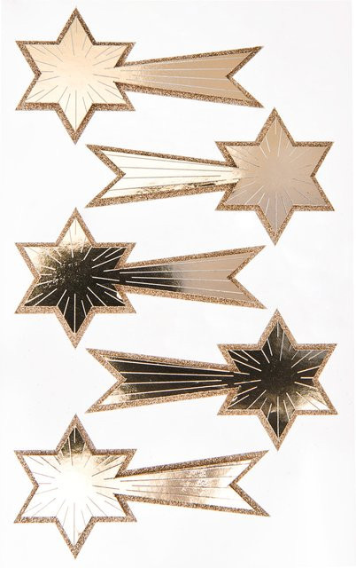 Rico Design Paper Poetry 3D Sticker Sternschnuppen in Gold - Bild 1