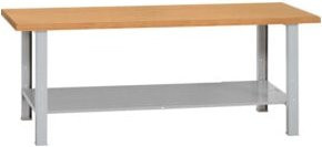 Kraftwerk Werkbank mit Bodenblech in Braun, B: 200 cm, H: 80 cm, T: 70 cm - Bild 1