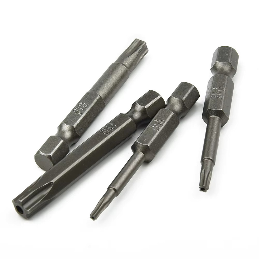 Vibratite 8er Torx Bit Set T8-T40 mit Zentrierung, 5 Punkt Torx Bits mit Mitte Loch, 1/4 Zoll Sechskant Schaft, Grau, Länge: 50 mm - Bild 2