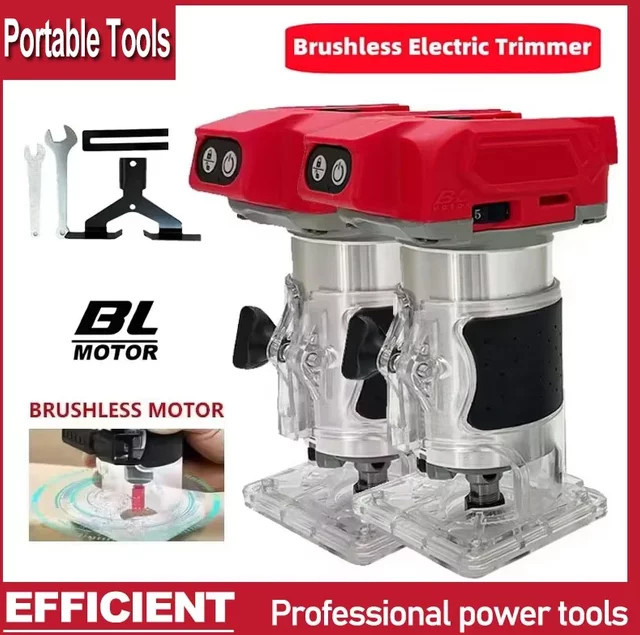 Milwaukee Fit Bürstenloser elektrischer Trimmer 800 W 30000 U/min Akku-Kompaktfräser 5-Gang-Holzbearbeitungs-Trimmmaschine - Bild 1