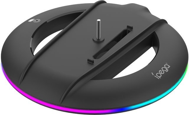 IPEGA Vertikaler RGB Basisständer PG-P5S025 für PS5 Slim Konsole Disc und Digital, Schwarz/Multicolor mit 14 Lichtmodi - Bild 1