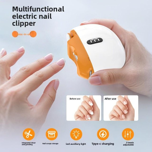 Wucifang Jewelry Elektrischer Nagelknipser 3 in 1, Weiß, Unisex - Bild 1