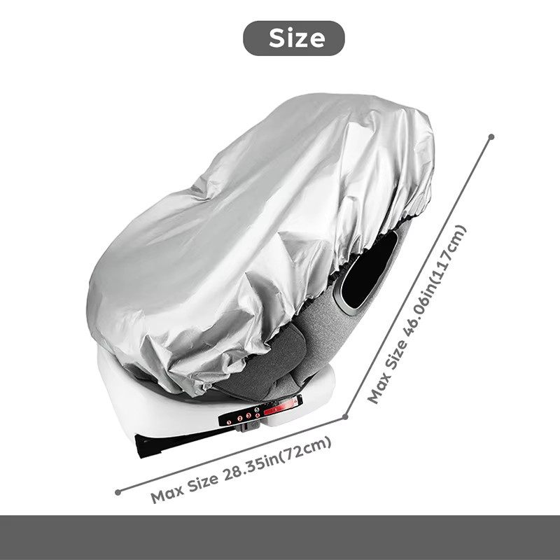 Silberner Baby Auto Sitz Sonnenschutz zur UV-Abdeckung und Wärmereduktion als universelles Reisezubehör - Bild 6