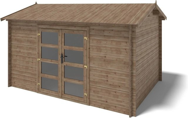 Altanka Gartenhaus Gerätehaus Braun, B x T: 4 x 3 m, 28 mm Wandstärke, Imprägniert, 12 m2 - Bild 1