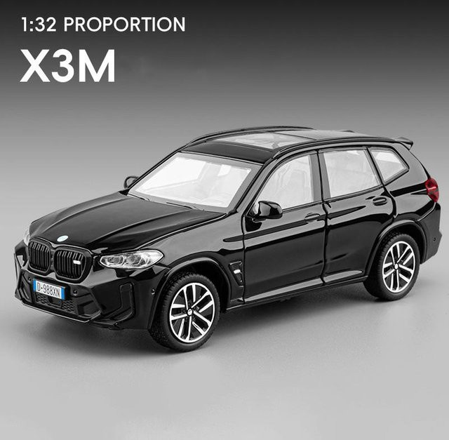 X3M X3 SUV 2025, Spielzeugauto Modell, 1:32, Ton und Licht, Rückzieher, schwarz - Bild 1