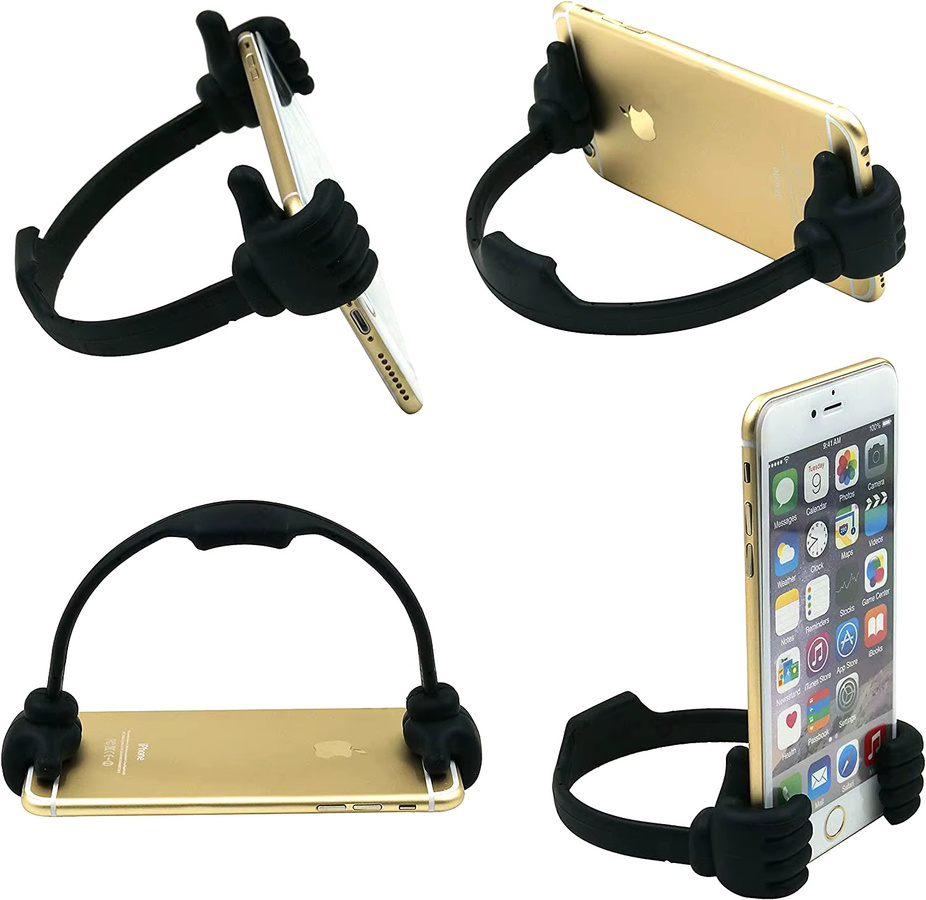 Universal Daumen-Handyhalter und Tablet-Ständer in Orange für iPhone, Huawei und iPad - Bild 2