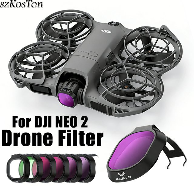 DJI NEO 2 Objektiv Filter Kit mit ND8 ND16 ND32 ND64 CPL und UV Filtern in Schwarz - Bild 1