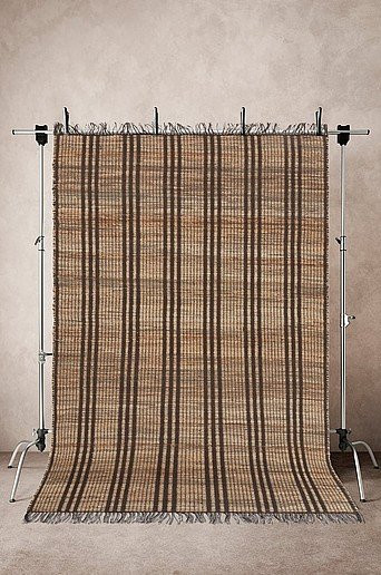 Jotex Juteteppich AVIGNON gestreift mit Fransen in Beige, Braun und Schwarz B: 200 cm, T: 300 cm - Bild 1