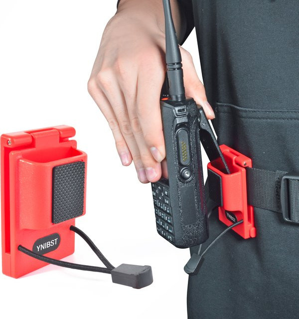 YNIBST Radio Gürtel Clip Halter mit Quick Release für BaoFeng, Kenwood, Motorola und Midland Walkie Talkie Holster, Farbe: Rot - Bild 1