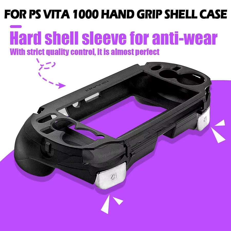 HeroAngel Frosted Hand Grip mit L2 R2 Trigger Tasten für PS Vita 1000 PSV 1000 in Schwarz Weiß - Bild 2