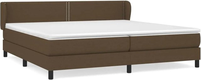 vidaXL Boxspringbett mit Matratze und Kopfteil Dunkelbraun B/T/H: 200 x 200 x 203 cm - Bild 1