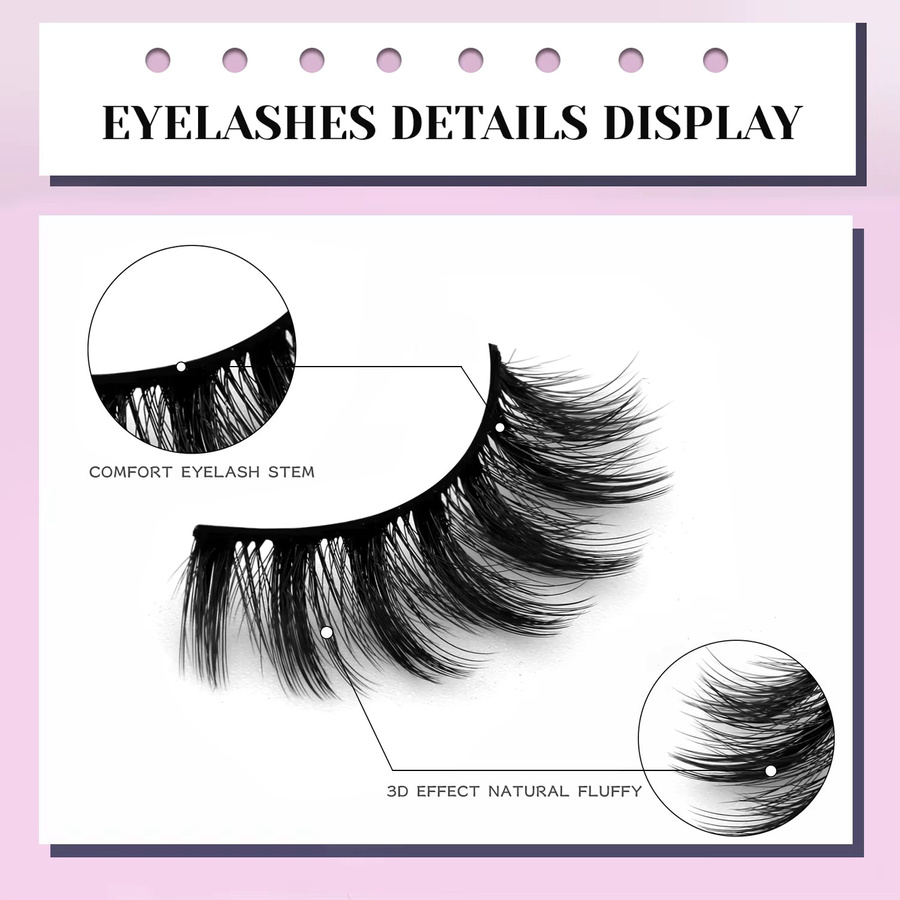 Veltrinay Fake Lashes 3D-Nerzwimpern, Natürlich, Unisex - Bild 5