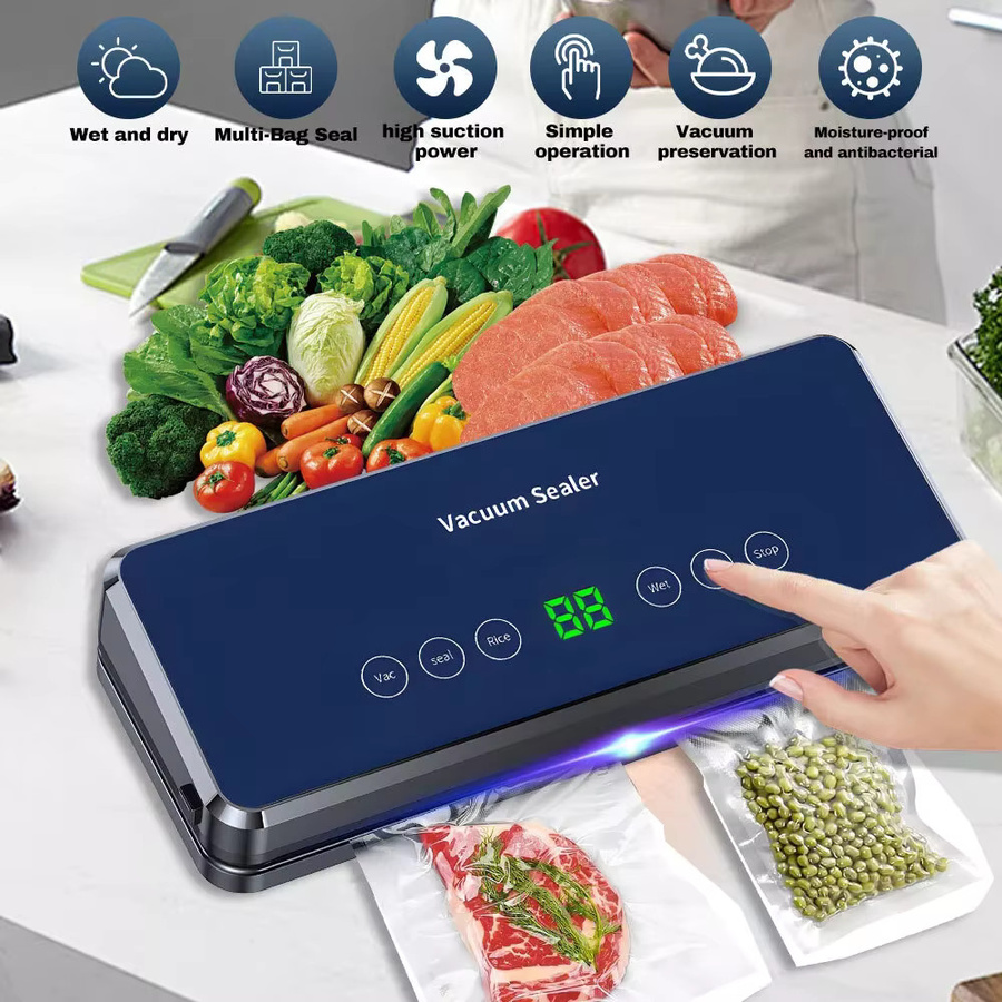 HOMEFISH Elektrische Tisch-Vakuumiermaschine mit integriertem Cutter für Rollbeutel zur Lebensmittelkonservierung von Fleisch und Gemüse, 30 cm - Bild 2