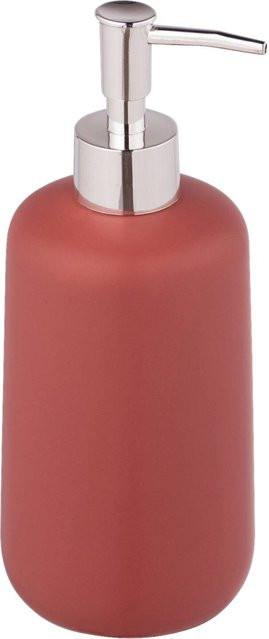Allstar Seifenspender Olinda aus Keramik in Rot mit silberner Pumpe, Höhe: 20 cm, Durchmesser: 8 cm - Bild 1