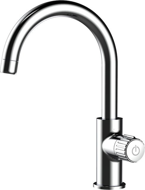 DUSCHWELL Bad Waschtischarmatur Basic Gebogen in Chrom mit Pop-up-Abfluss - Bild 1